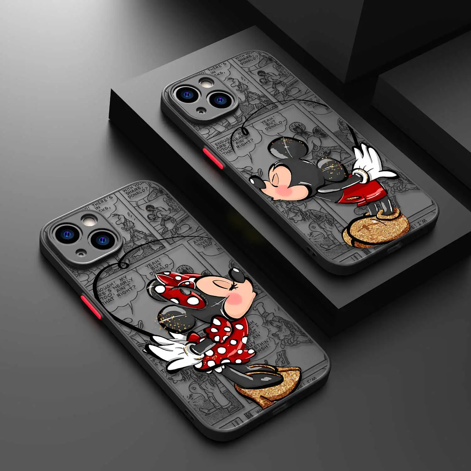 Matte Phone Case for iPhone 15 11 14 Pro Max 13 12 MINI XR X XS 8 7 6 6S Plus Disney Mickey Minnie Love Couple