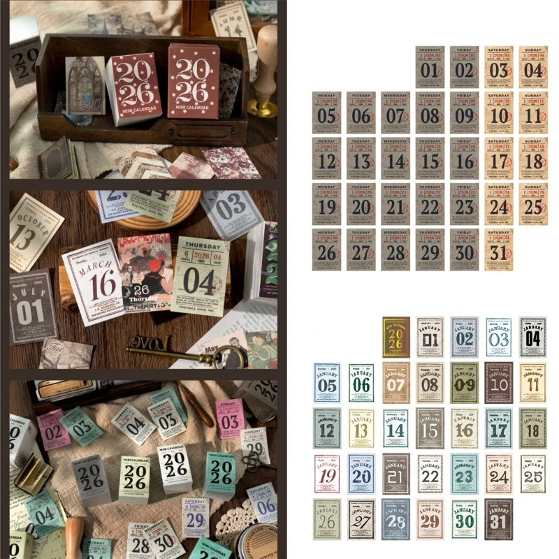  Space Saving 2026 Tiny Desk Calendar 365 Day Tear Off Paper Calendar Tabletop Writing Notepads For Notebook Journal