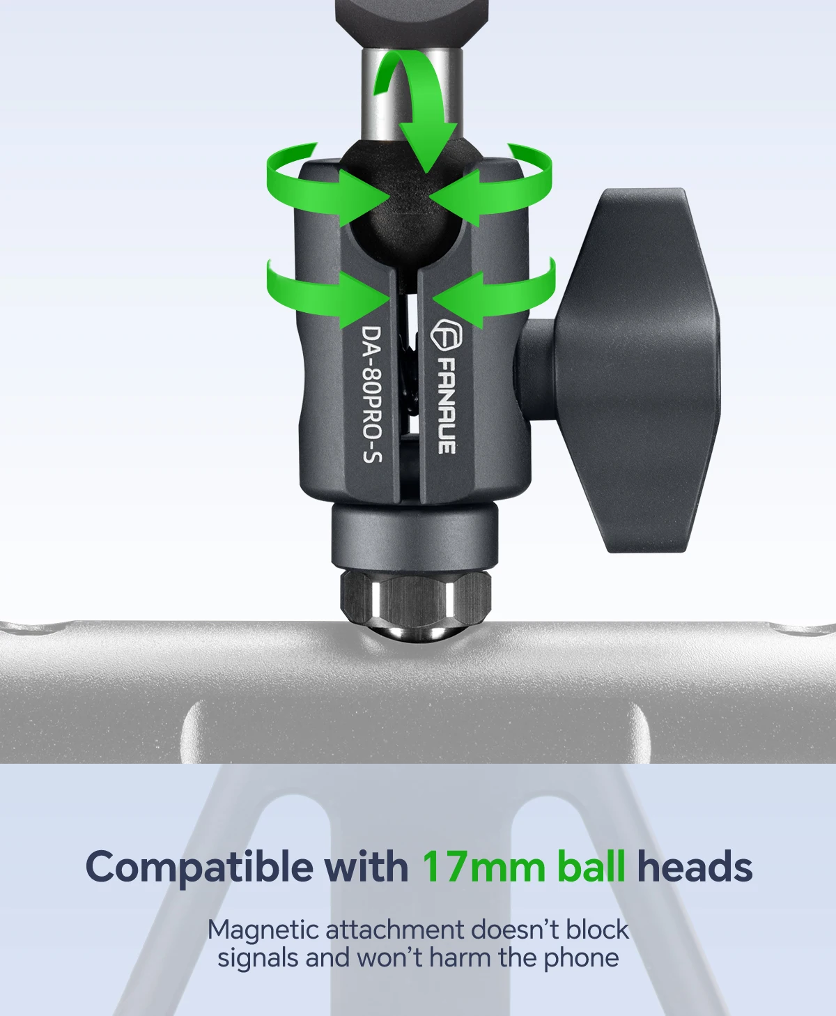 FANAUE Motorrad-Querstangenverlängerung, Pleuelhalterung, passt sich an 17 mm Kugelkopf-Handy-Sportkamera-Zubehör an – Detail 5