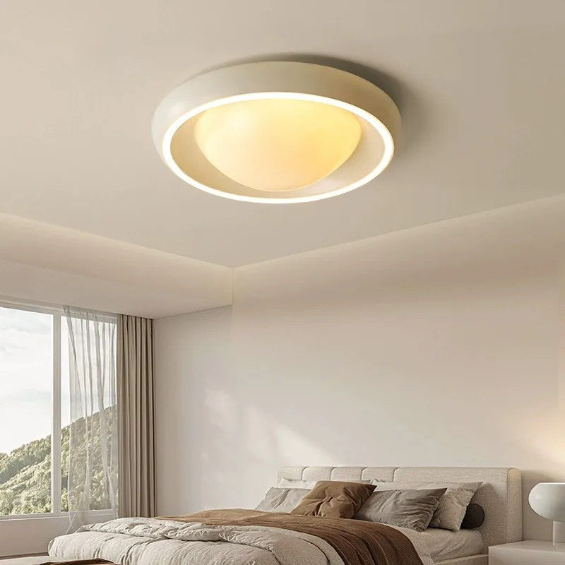 

BOSSEN Simple modern LED ceiling light Scandinavian cream wind round master bedroom living room dining room ceiling light.