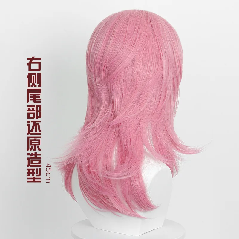 In Stock Saja Boys Romance Cosplay Wigs Nnecklace Anime Movie Demon Hunters Cosplay Pink Heat Resistant Synthetic Hair+wig Cap