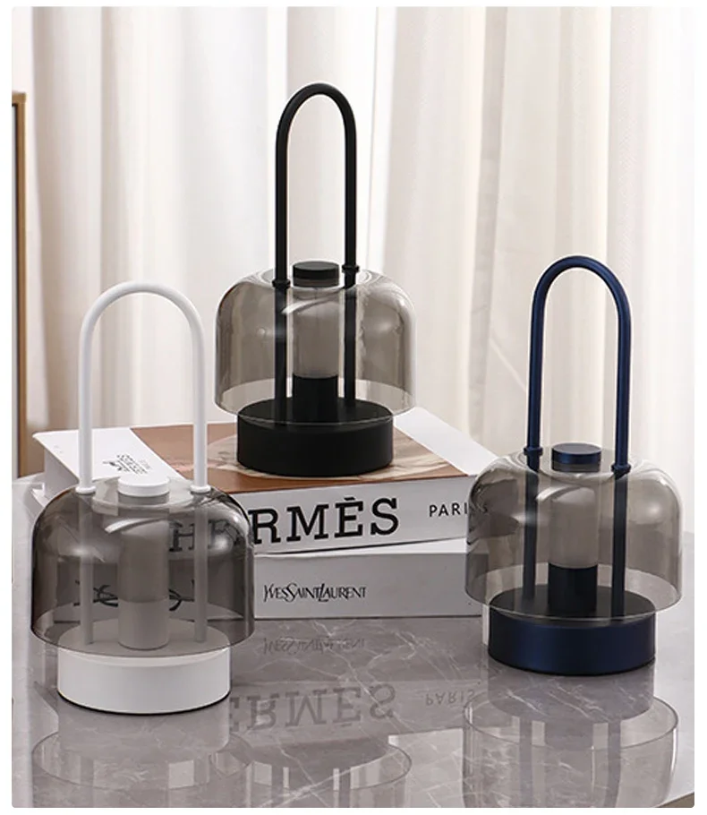 Modern Retro Nordic Desk Lamp Rechargeable Indoor Table Lamp Camping Lamp Night Light for Bedroom Campe Reading Home Decoration