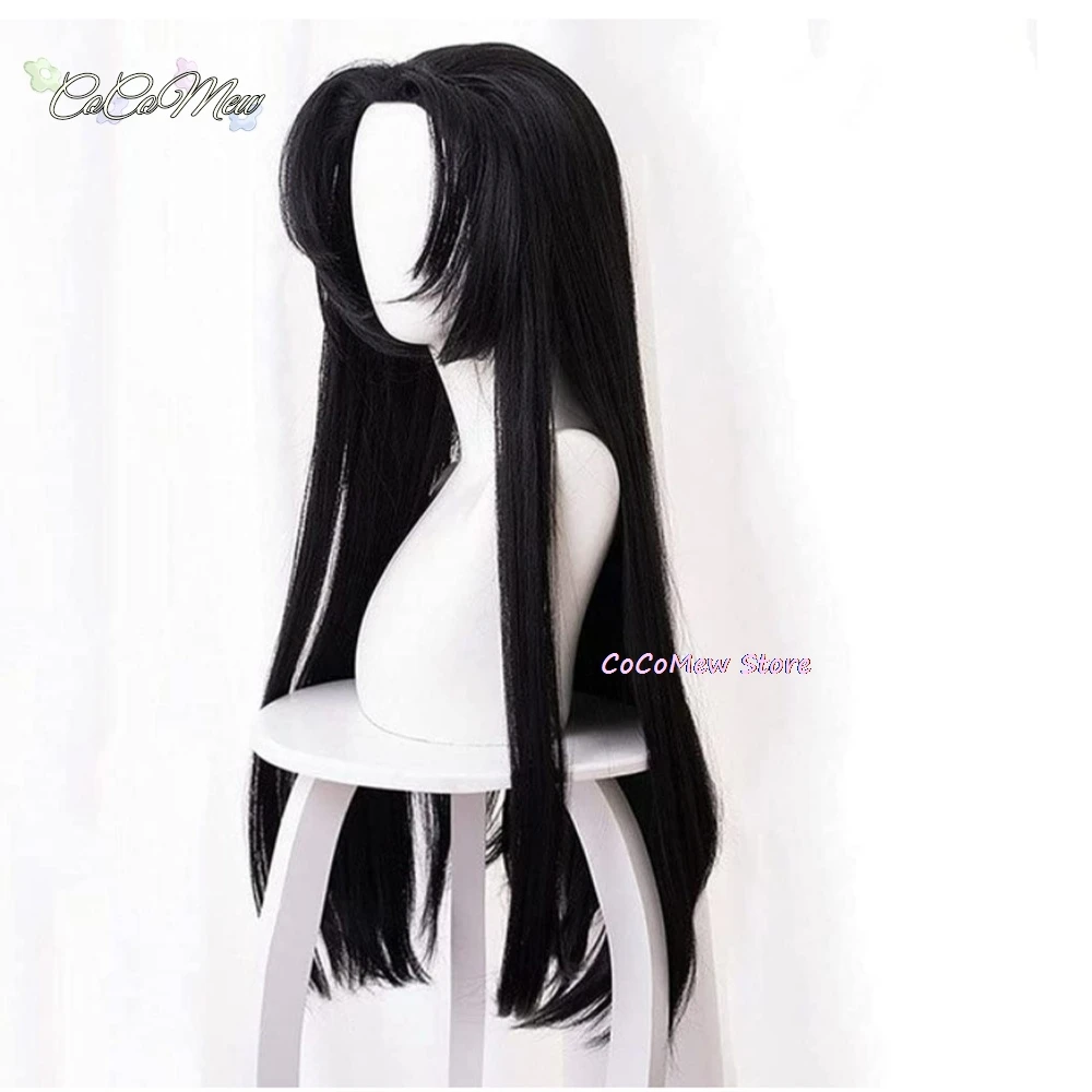 Kochou Kanae Perücke Anime Kimetsu no Yaiba Cosplay Synthetische Schwarze Lange Haare Schmetterling Kopfbedeckung Halloween Cos Requisiten