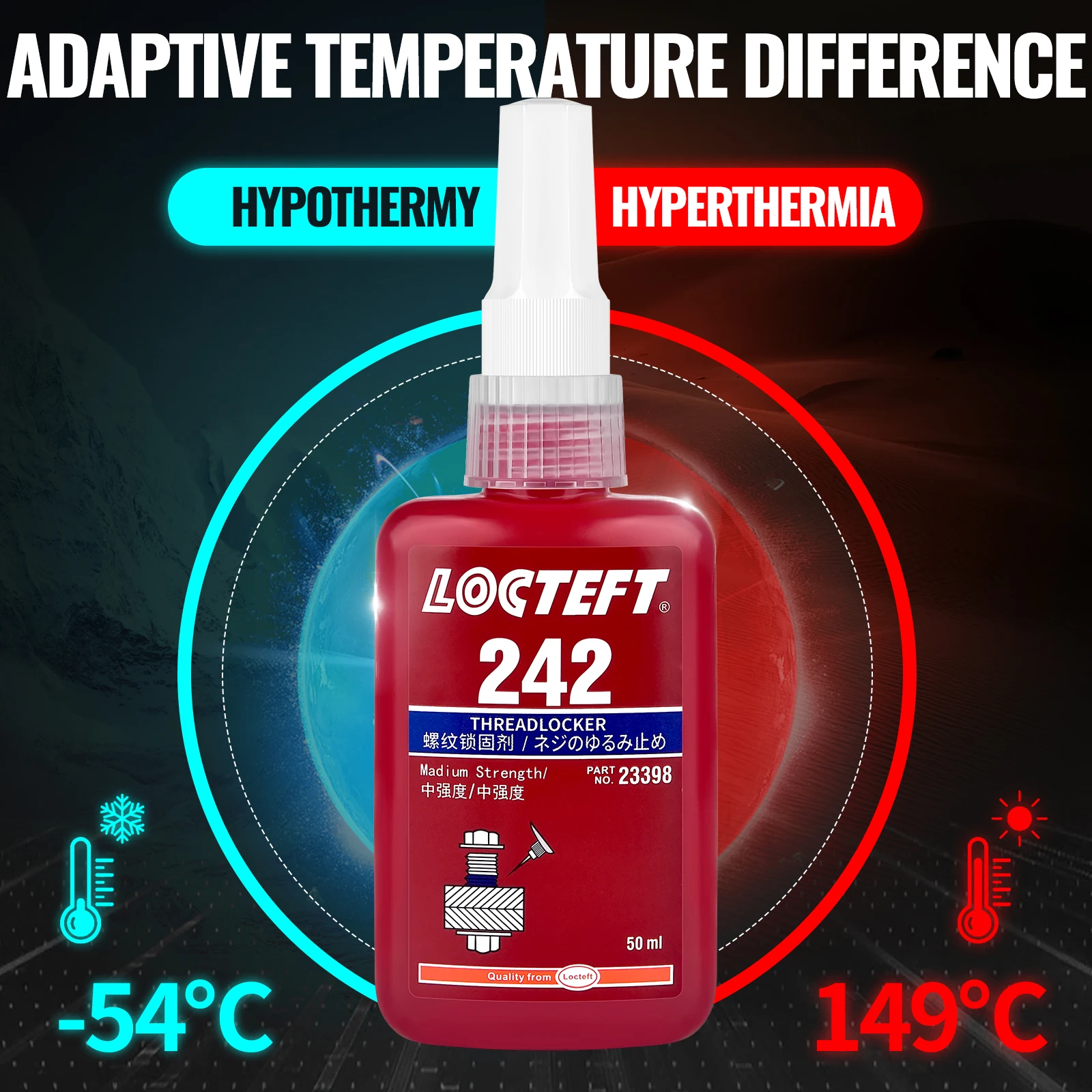 10ml Threadlocker Adhesive 242 Thread Locker Blue Screw Glue Agent Anaerobic Glue Anti-loose 222 243 262 263 271 272 277 290