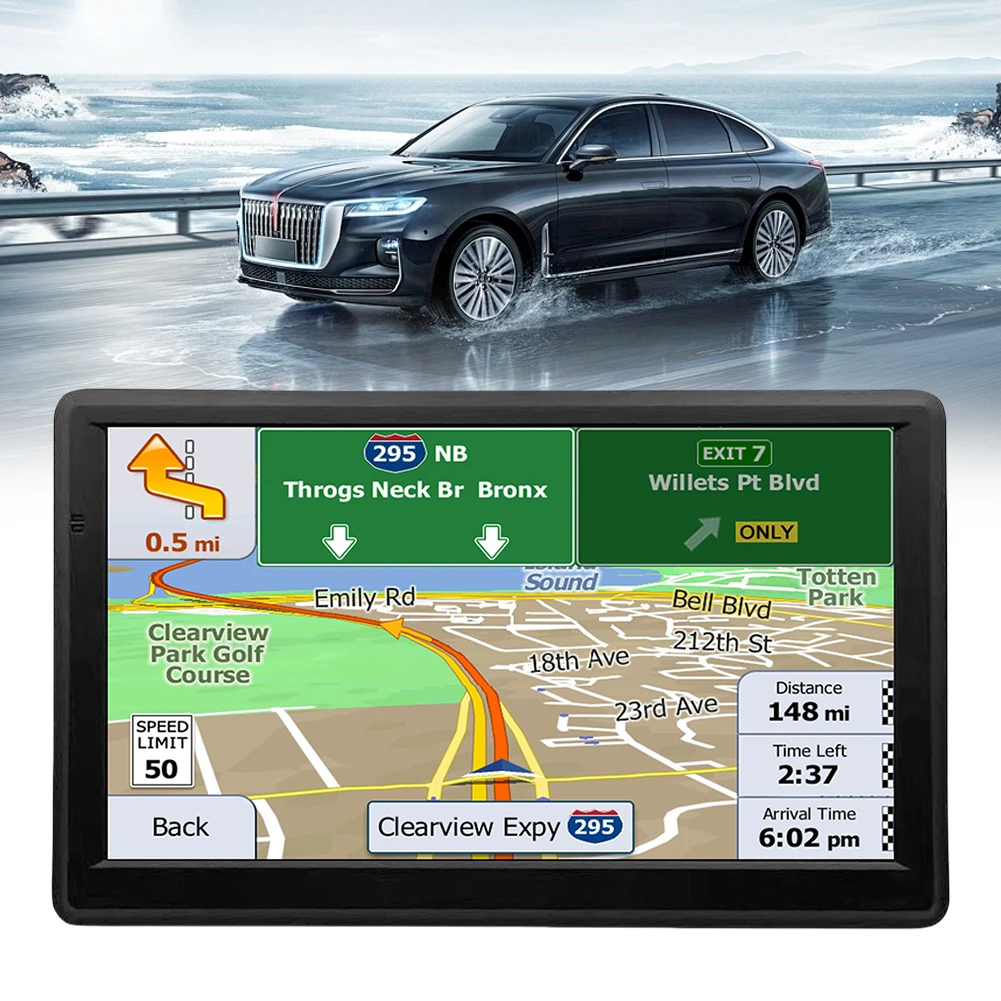 7 Inch Vehicle GPS Navigator FM Transmitter HD TFT Touch Screen Portable Auto Satellite GPS Navigation EU AU US Map 256MB+8G