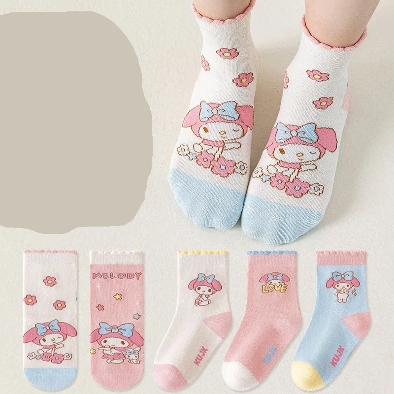 5 قطع من جوارب كورومي النسخة الكورية الجديدة نمط الرسوم المتحركة قصيرة نسائية بسيطة ومريحة #4