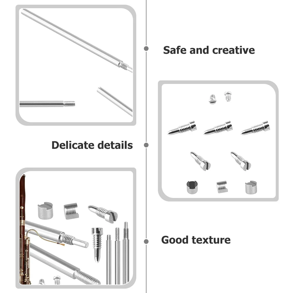 

1Set Bassoon Repair Accessory Kit Premium Metal Screws Threaded Rods Grooved Blocks Durable Wind Instrument Repair Replacement