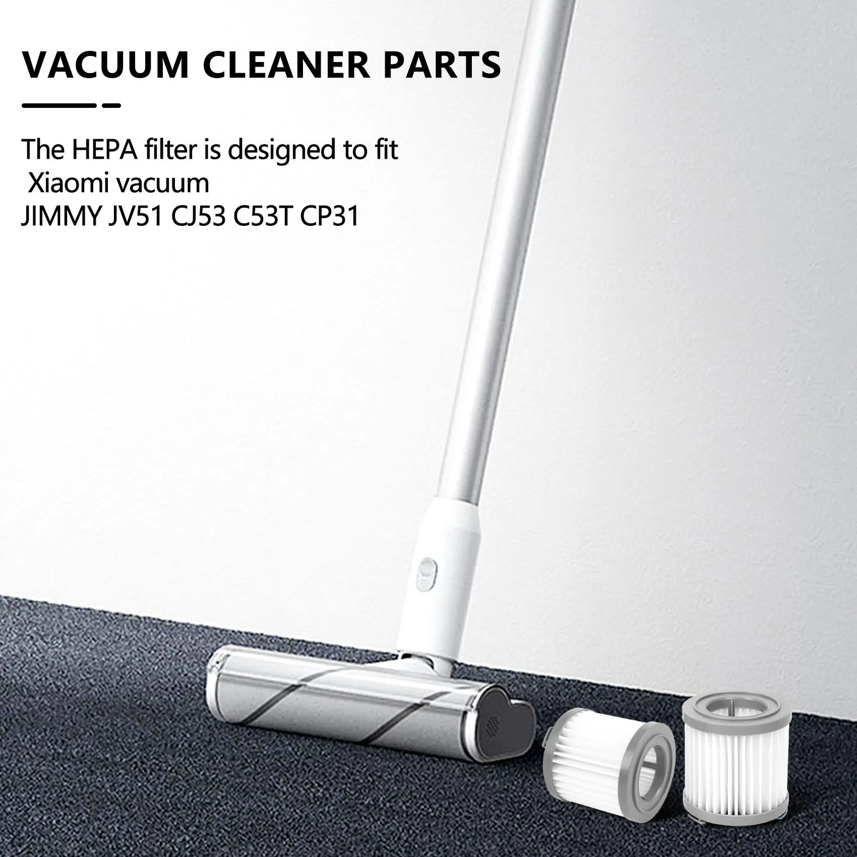 ABUF-7Pcs HEPA Filter สําหรับ JIMMY JV51/53 เครื่องดูดฝุ่นไร้สายแบบใช้มือถือ HEPA Filter สีเทาเปลี่ยนกรอง