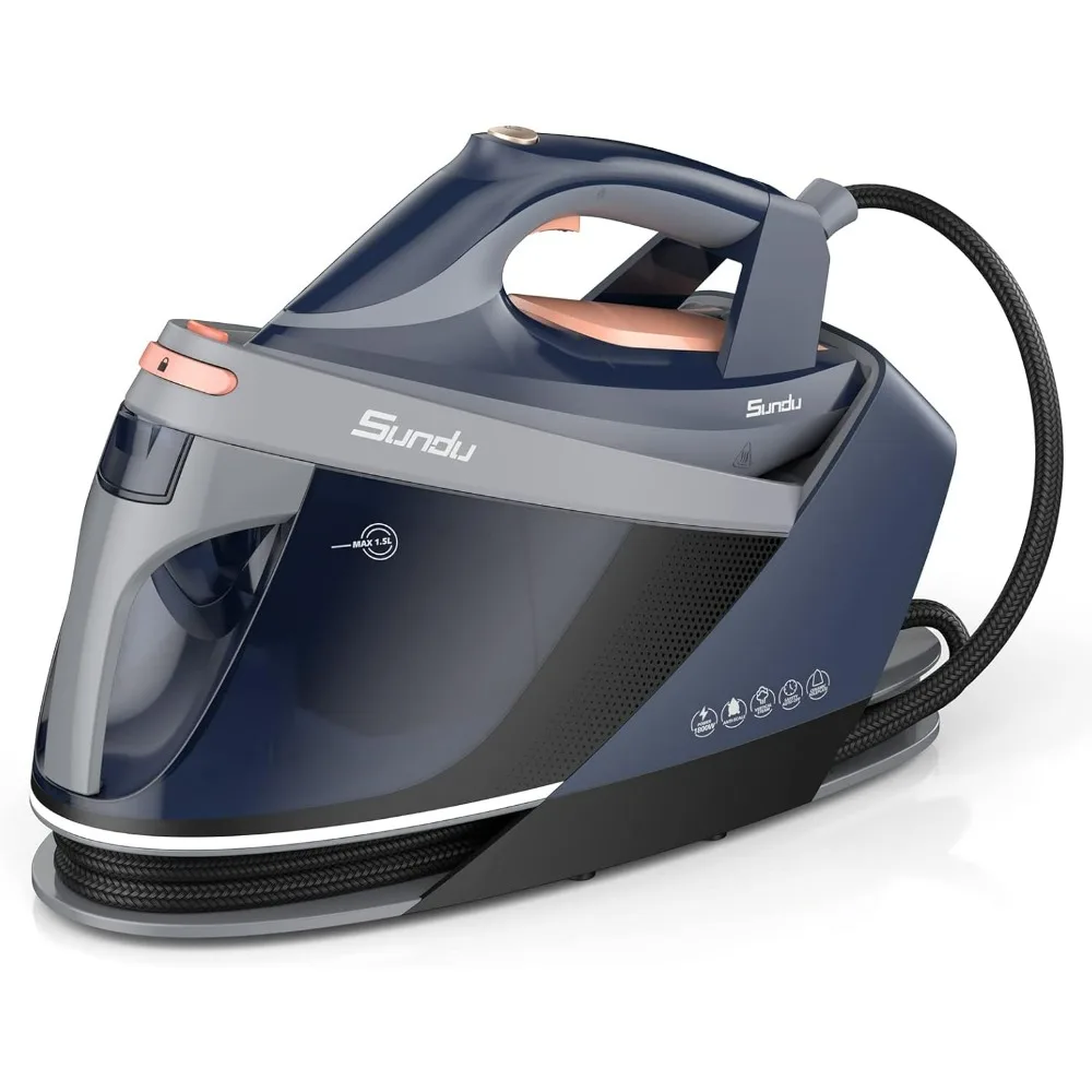 

Pro Steam Station with Ceramic Soleplate, 1800W Steam Station Iron for Clothes with 1.5L Removable Water Tank