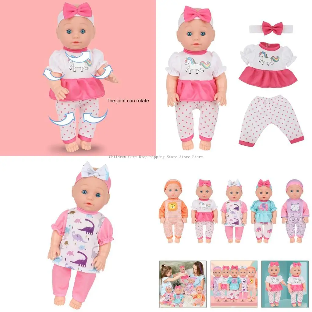 

Soft Pretend Play Companion Doll Rebrons Toy with Clothes Toddler Parenting Game Nurturing Doll for Nursery Room Decors