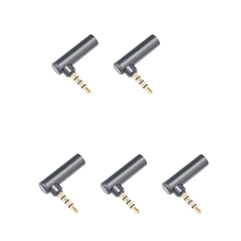 

5Pcs 90 Degree Right Angled 3.5mm Male to Female Audio Converter Adapter Connector L Type Stereo Microphone Jack Plug