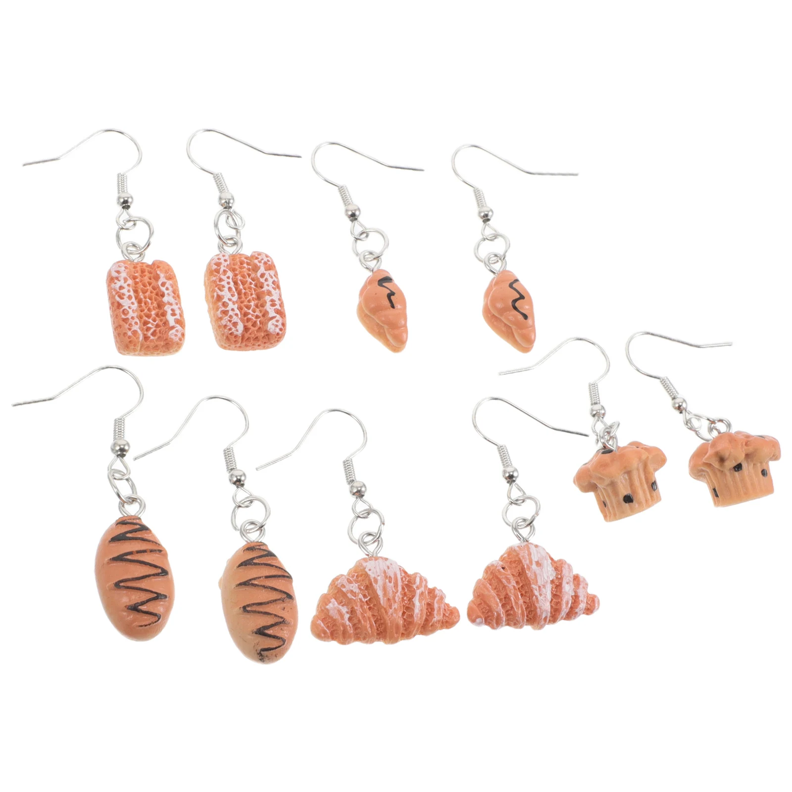

10pcs Simulated Earrings Bread Jewelry Charms Cute Cake Dangle Drop Earring Pendants for Women Gifts Accessories