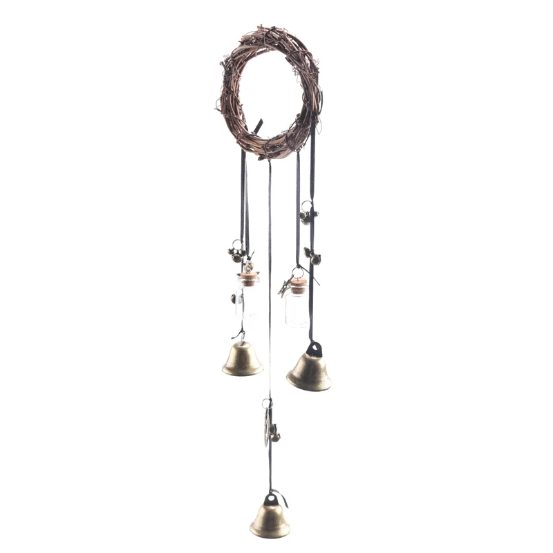 SYW-Protection Witchcraft Home Decor For Door Knob For Protection, Handmade Rattan Wind Chimes Witch Decor
