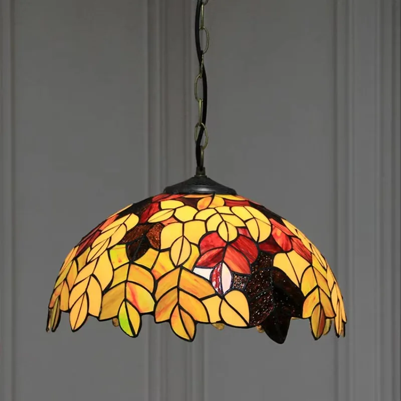 

16 inch retro Tiffany style, stained glass lamp hanging lamp shade ceiling chandelier