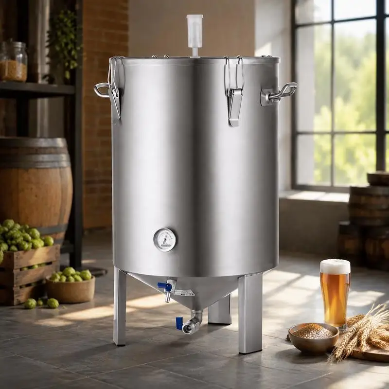 Système de brassage de bière en inox 60L, cuve de fermentation, couvercle, robinet, accessoires, livraison locale