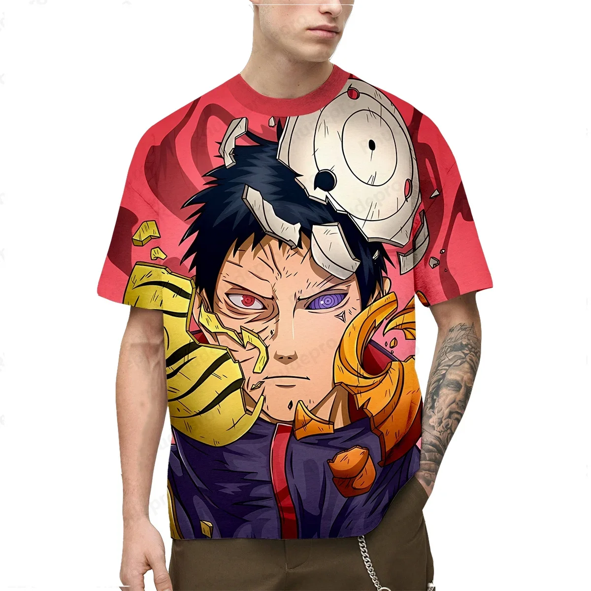 Naruto Men's T-shirt Gaara Boys Girls T-shirt Oversized 3D Print Short Sleeve MINISO Men T-shirt Akatsuki Men's Clothing