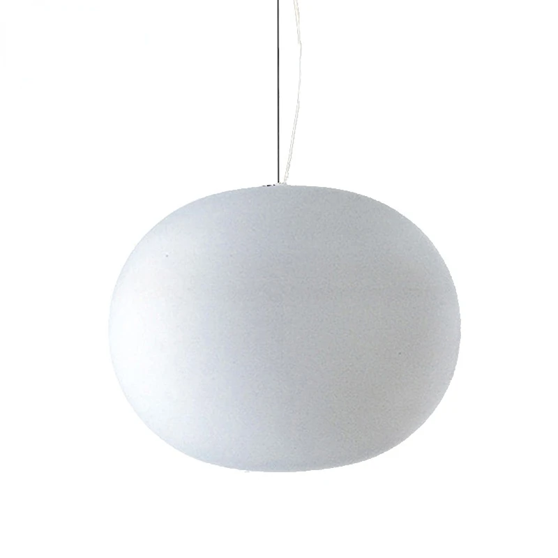 Imagem -04 - Bola de Vidro Branco Lâmpadas Penduradas Modernas Simples Led Oval Leitoso Pingente Iluminação de Vidro Plano Redondo Cabo Pingente Lâmpada