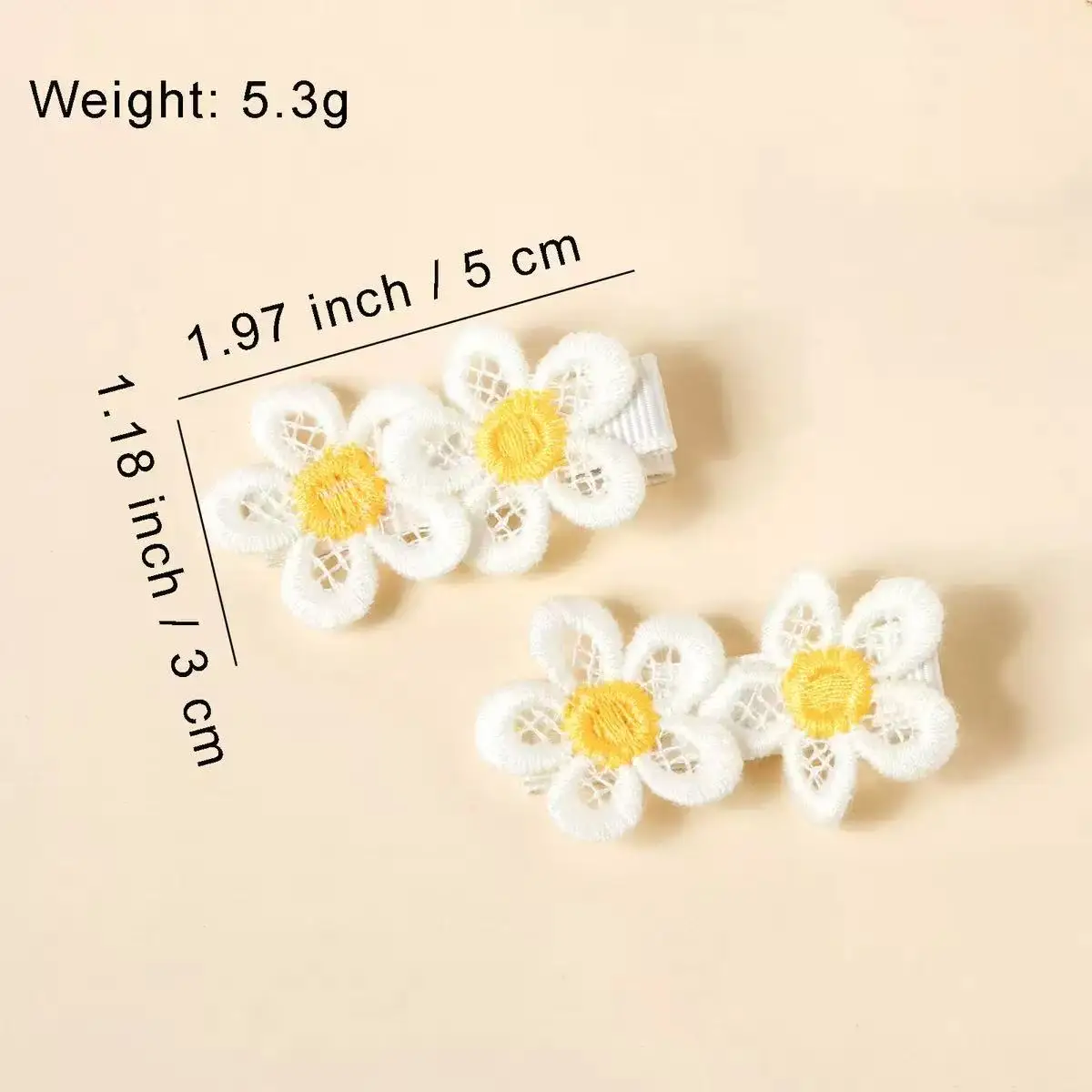 14 Stück bestickte kleine Gänseblümchen-Pferdeschwanz-Deko-Haarspangen für Mädchen, Baby-Pony-Deko, Mini-Haar-Accessoires, frische Haarspangen für Kinder – Detail 5