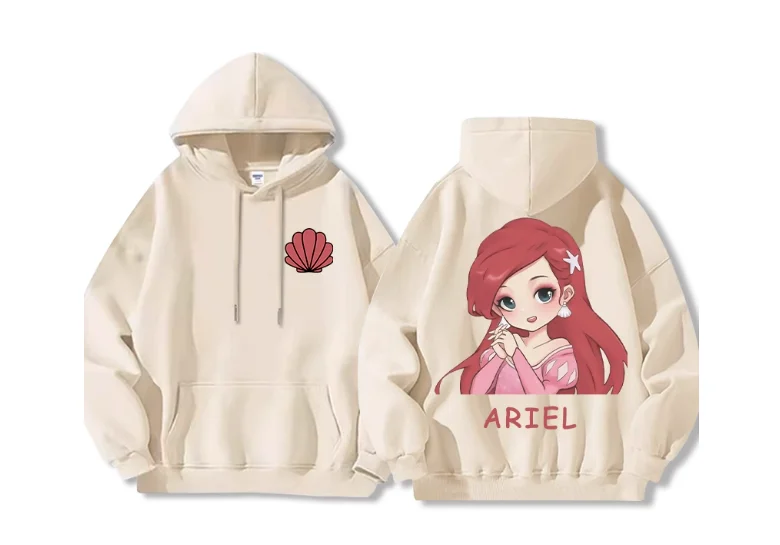 Sweat à capuche imprimé princesse Disney pour femmes, de haute qualité, blanche-neige, Elsa, vêtements de sport de plein air, veste tendance, nouvelle collection automne