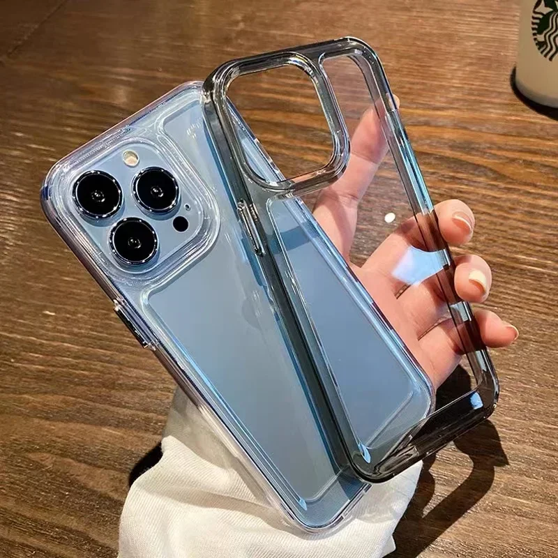 Funda transparente de silicona de lujo resistente a golpes para iPhone 15 17 16 14 13 12 11 Pro Max 17 Air 16E 3