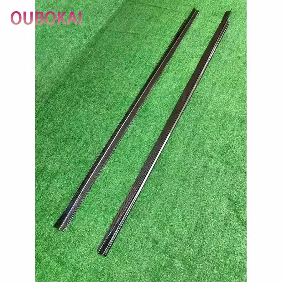 For BMW 5 Series M5 F10 F18 Carbon Fiber Side Skirts Side bumper Splitters Side skirt Cupwings Apron Side panel  body kit view 2