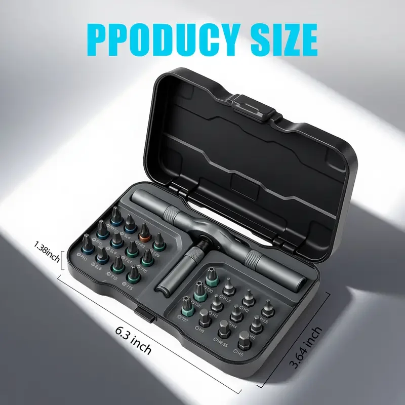 VMAN 24-in-1 多機能ラチェットレンチドライバーセット S2 磁気ビット DIY ハンドツール 家庭修理用 RS1