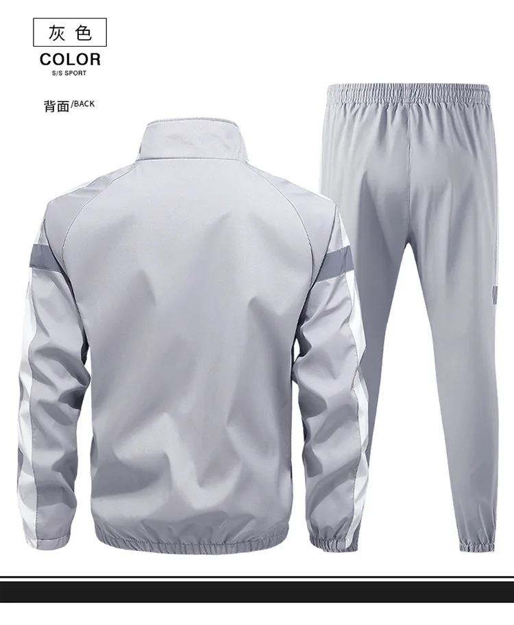 2026 Herren Reflektierender Atmungsaktiver Zweiteiliger Trainingsanzug Langarm-Oberteil Jogginghose Fitness-Training Lauf- und Outdoor-Sport-Set – Detail 16