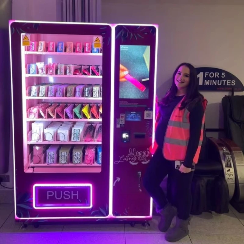 Customized Eyelashes Vending Machine With Card Reader Ins Popular Wig Nails Makeup Beauty Vending Machine for Small Business