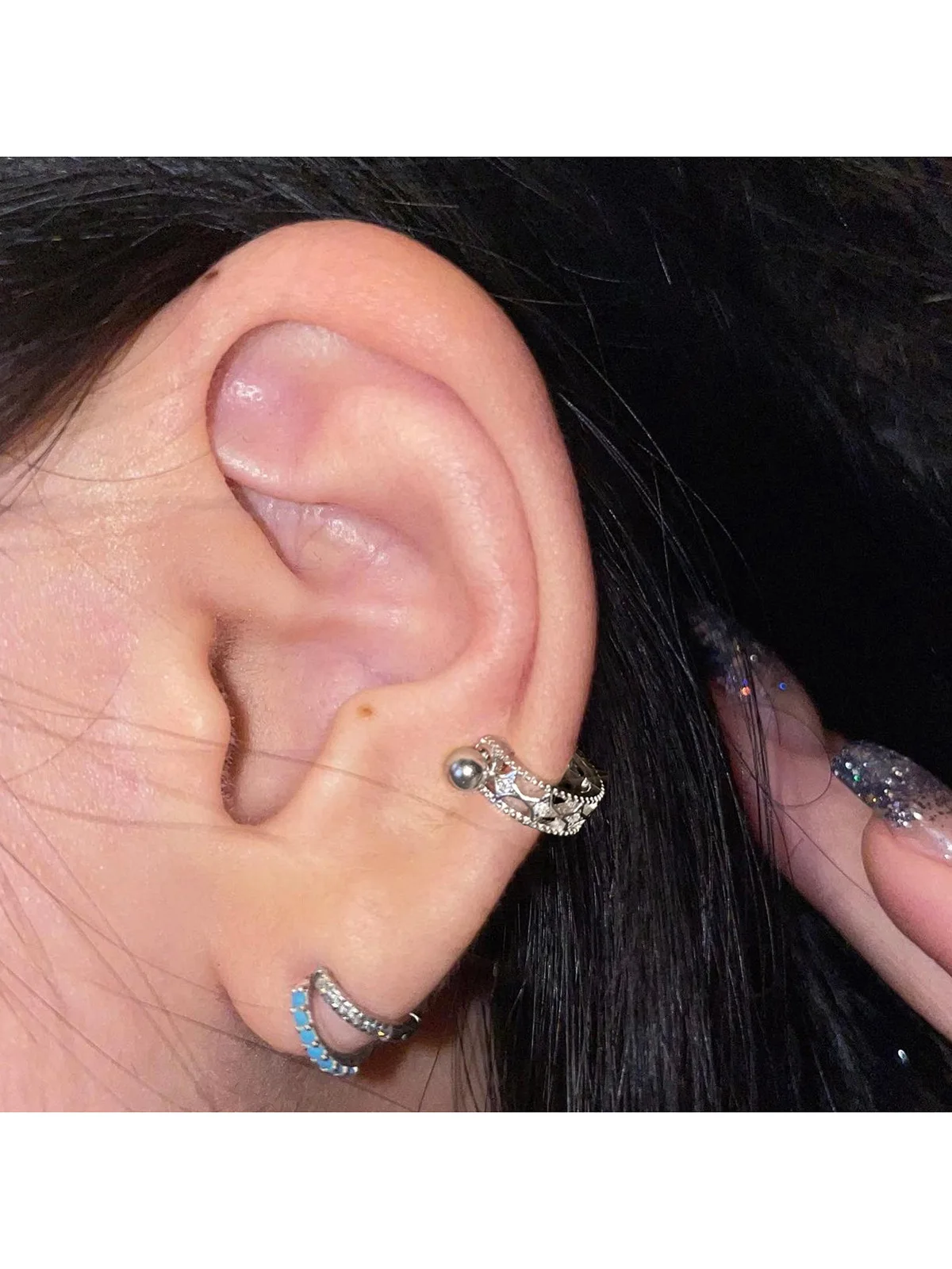 925 Sterling Silver Hot Sale Zircon hoop Earrings Simple Temperament Exquisite Hot Semale Sexy Jewelry Gift