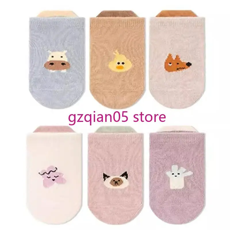 

N7ME Cotton Baby Socks Anti Slip Gripped Bottom Socks Cartoon for Toddler Learning to Walk 0-3 Years