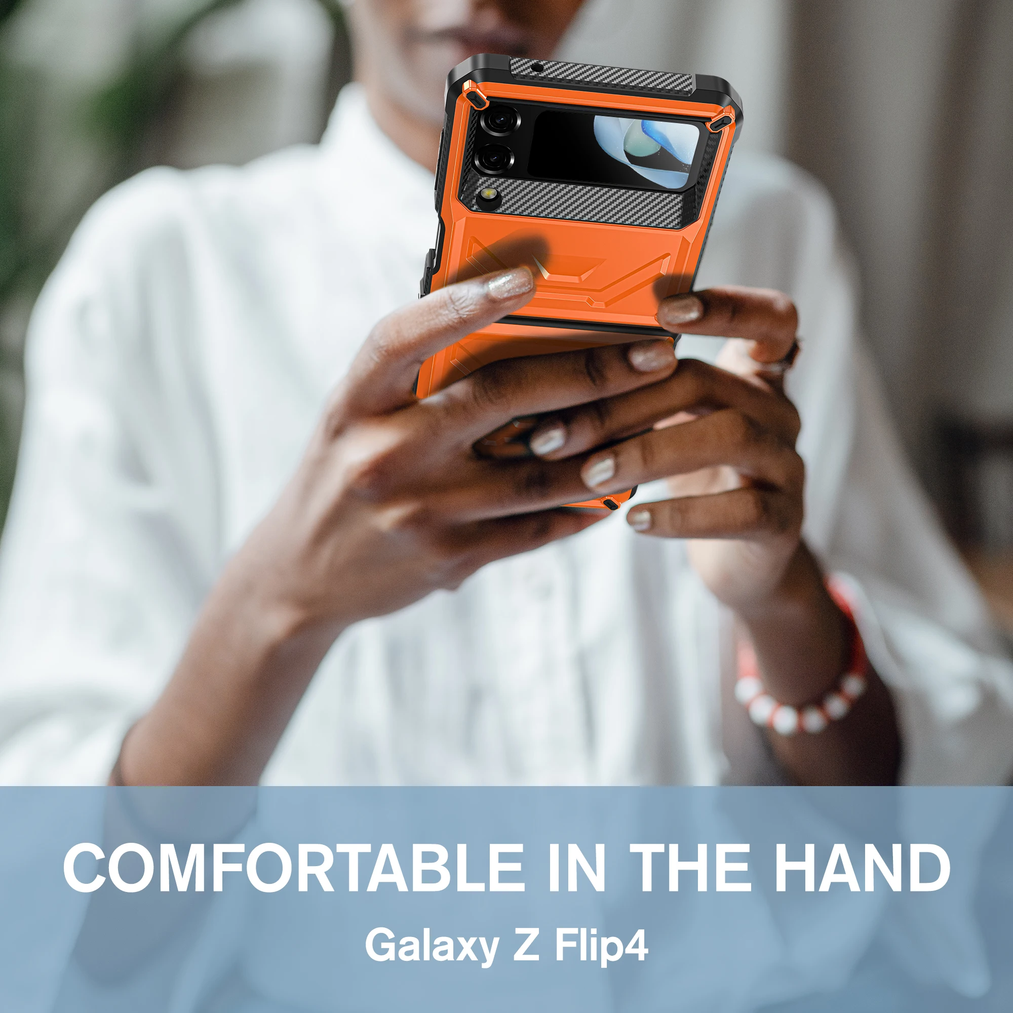 Phone Case For Samsung Galaxy Z Flip 4 3 Magnetic Flip Rugged Cover TPU+PC Back Cell Phone Shell Full Body Protective Coque Capa