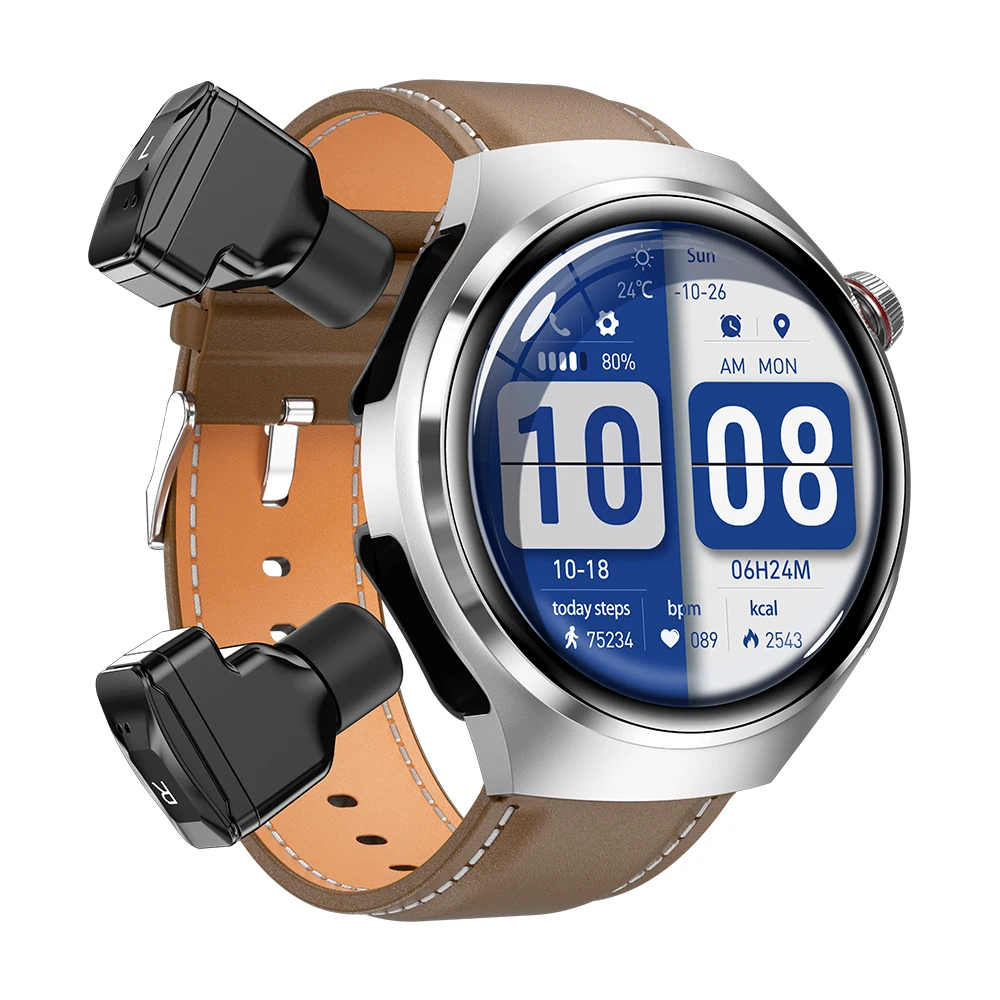 TLCRETE 2025 DK56 الرجال النساء 2 في 1 Smartwatch BT Call جهاز تعقب للياقة البدنية 1.53 ''شاشة رياضية Relojes سماعة ساعة ذكية مع أذن