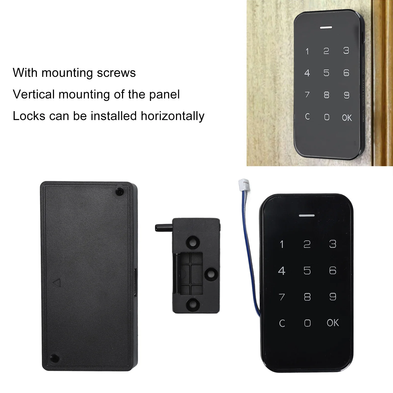 Electronic Cabinet Lock Kit Digital Touch Keypad Lock Password Entry Keyless Security Lock For Wardrobe Cabinet Sauna Center