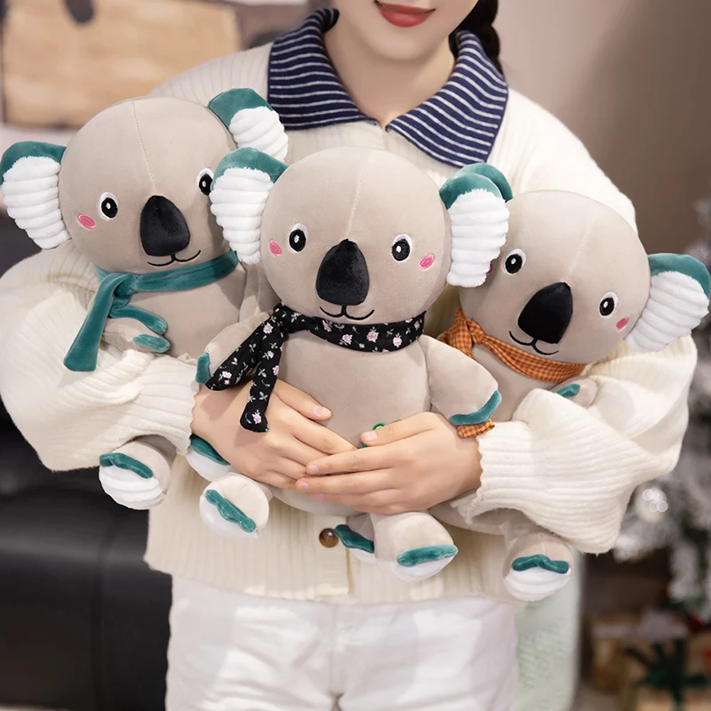 Simulatie 30 cm Koala met Kleur Sjaal Knuffels Leuke Australië Koala Knuffeldier Speelgoed voor Kinderen Kerstcadeaus Decor