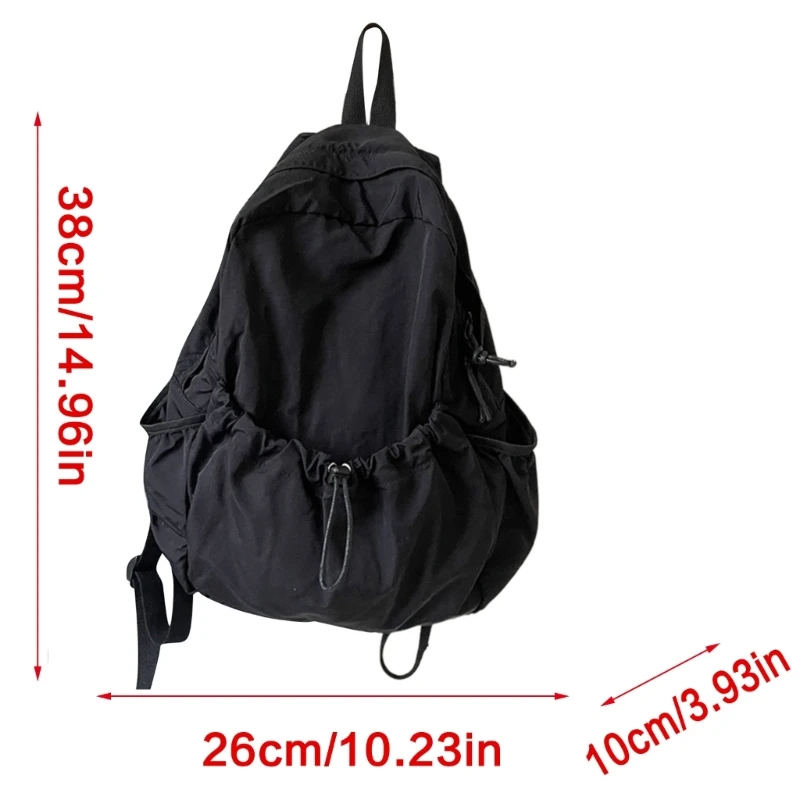 Casual rugzak voor dames Ruime schooltas geplooid Koreaanse stijl nylon boekentas Dropship