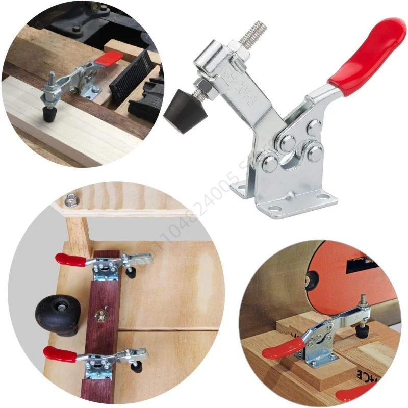 2Pcs Quick Release Horizontal Clamps Locking Lever Fastener Hand Tool GH-201/201A/201B/201C/225D Toggle Clamp Woodworking Tool