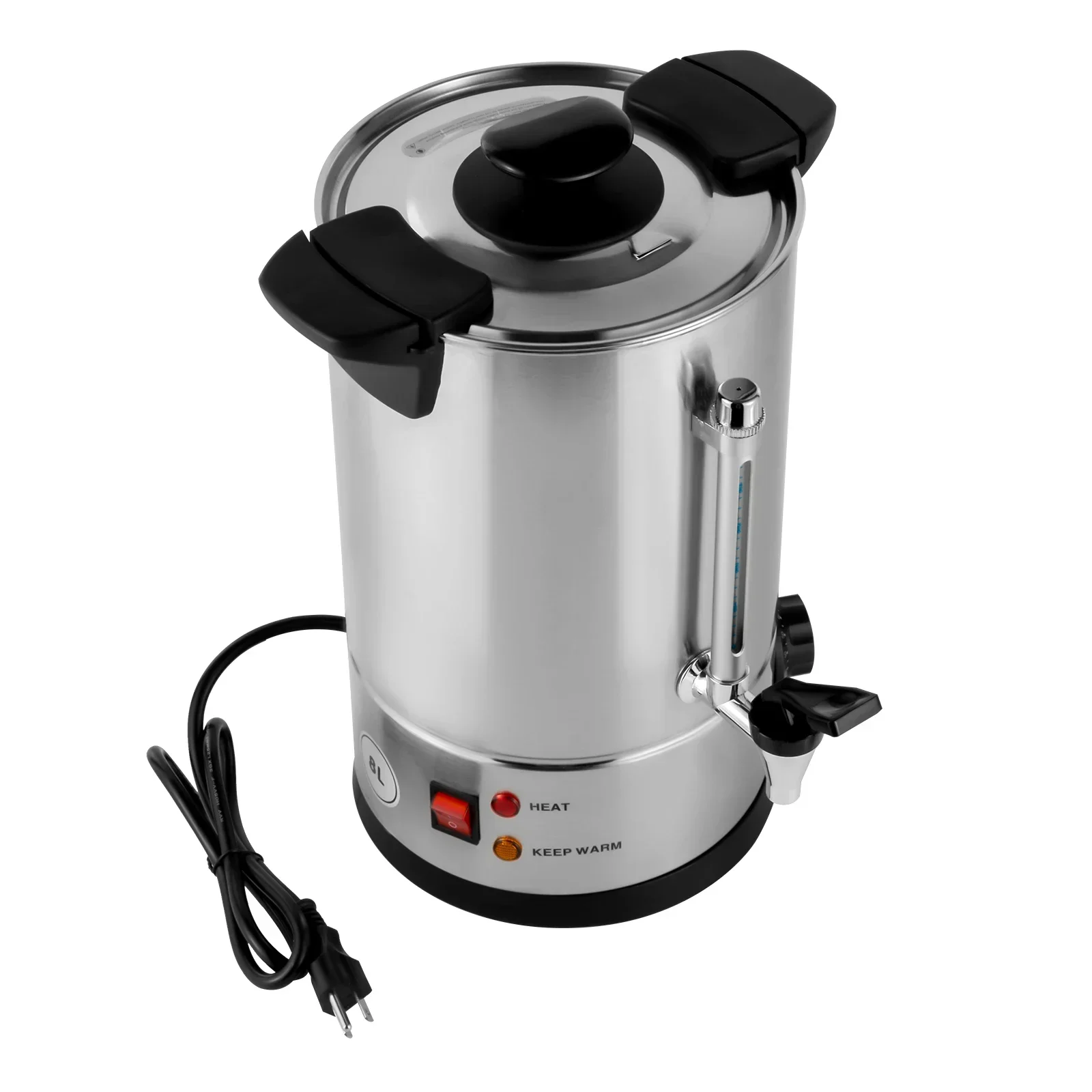 

Commercial Coffee Urn Tea Maker Hot Water Beverage Dispenser, 8.0L Large Stainless Steel Percolate Coffee Maker Hot Water Urn