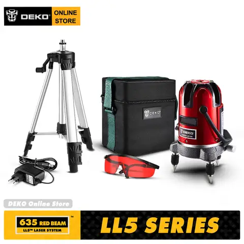 Red Series Self-Leveling Laser Level 5 Line DEKO