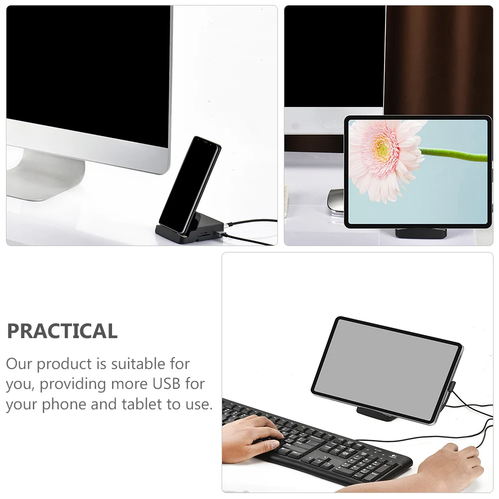 

8 in 1 Type-C Hub Multi Port Adapter Phone Stand USB Docking Station USB Hub Data Dock Expansion Transfer Adapter for Laptop