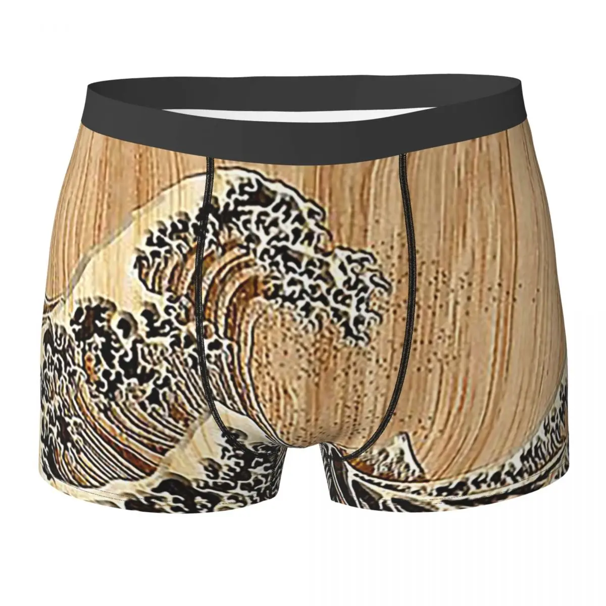 Boxer Underpants Shorts The Great Hokusai Wave In Bamboo Inlay Style Panties Men Underwear for Homme Man Boyfriend Gifts