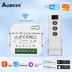 Tuya WiFi 433MHz Smart Curtain Switch Controllers Roller Blinds Shutter Motor APP Remote Control Alexa Google Home Voice Control