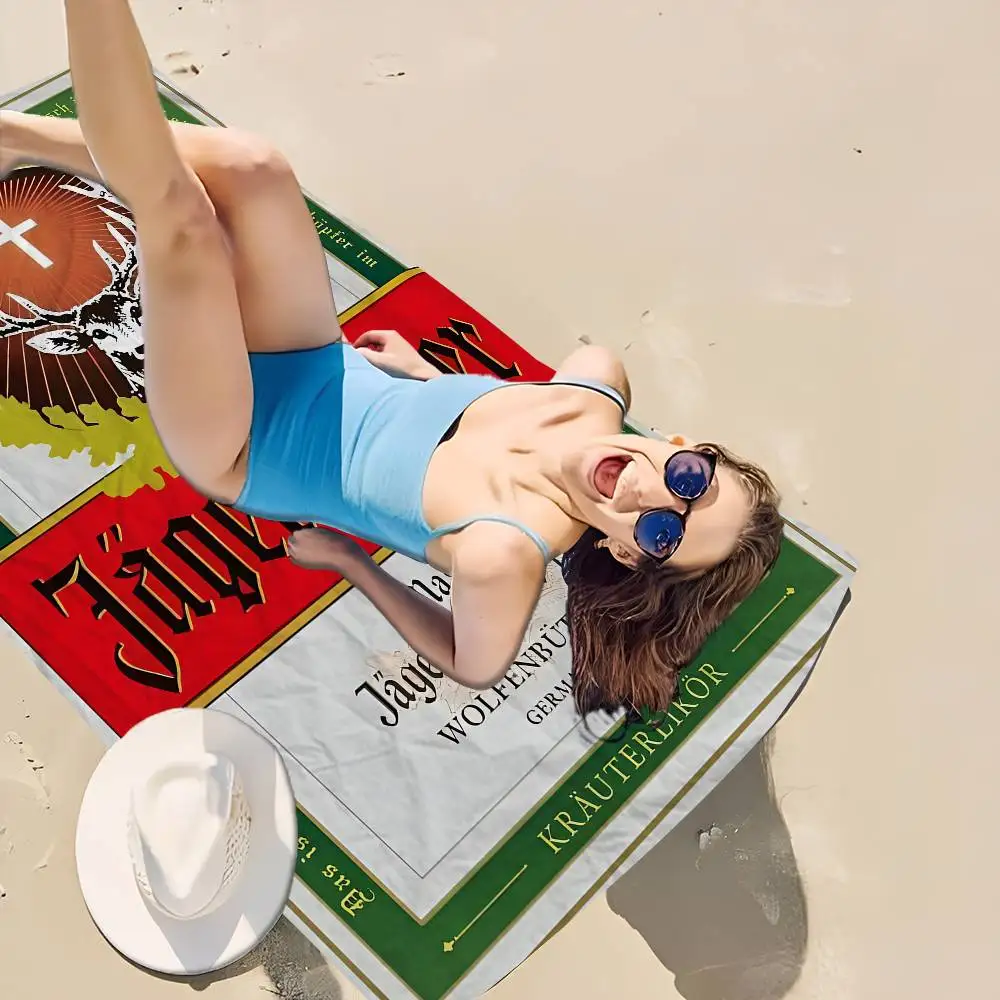 الكلاسيكية Jagermeister تين تسجيل بار حانة بطانية من الألياف الدقيقة التجفيف السريع مناشف الشاطئ المتضخم سوبر ماصة منشفة حمام السباحة بطانية #3