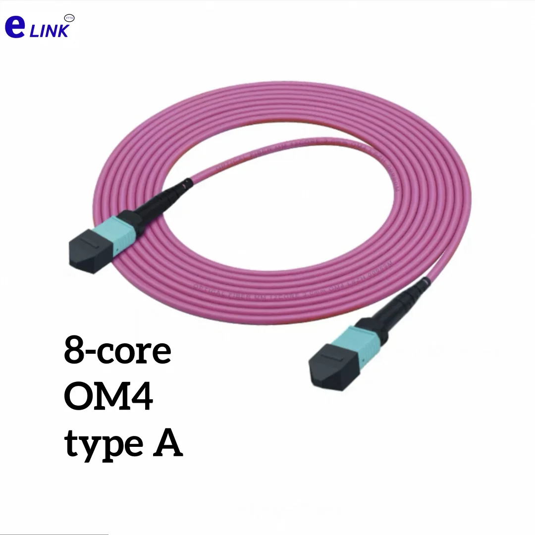 MPO fiber optic patch cord 8 core OM4 female Type A round voilet 1 3 5 10 15 20M MTP jumper optical fiber patch lead OM4