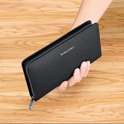 Men's Fashion Wallet Genuine Leather Long Multi functional Phone Bag Large Capacity Handbag