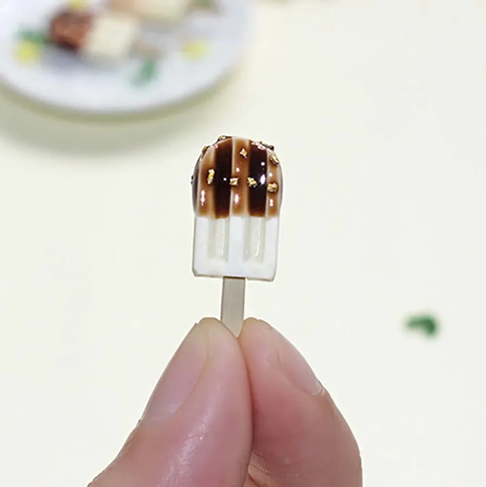 1Pcs 1/12 Doll House Miniature Resin Ice Cream Popsicle Simulation Food Model Toys for Mini Decoration Dollhouse Accessories