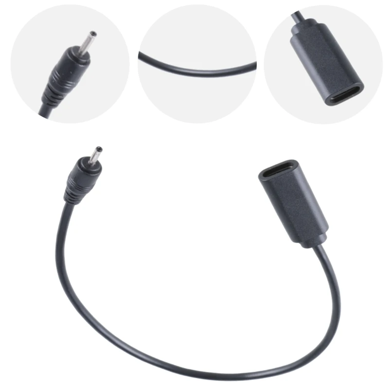 Conveniente cable alimentación carga USB tipo C a DC5V 2,0x0,6 mm para cargar dispositivos portátiles