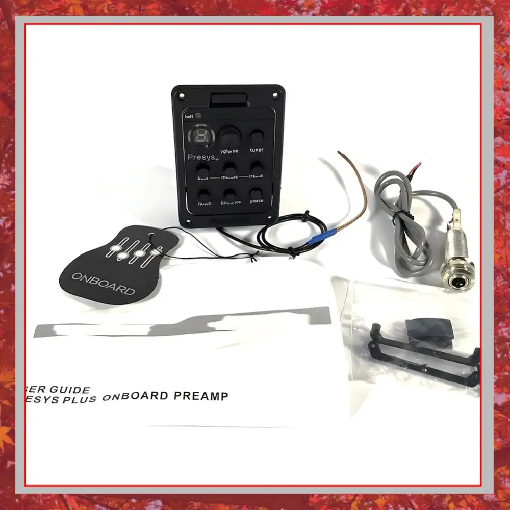 201 Classic Acoustic Guitar EQ Tuner Piezo Pickup Acoustic Guitar Preamp 4-Band Equalizer Mic Blend Preamp for Fishman Presys+
