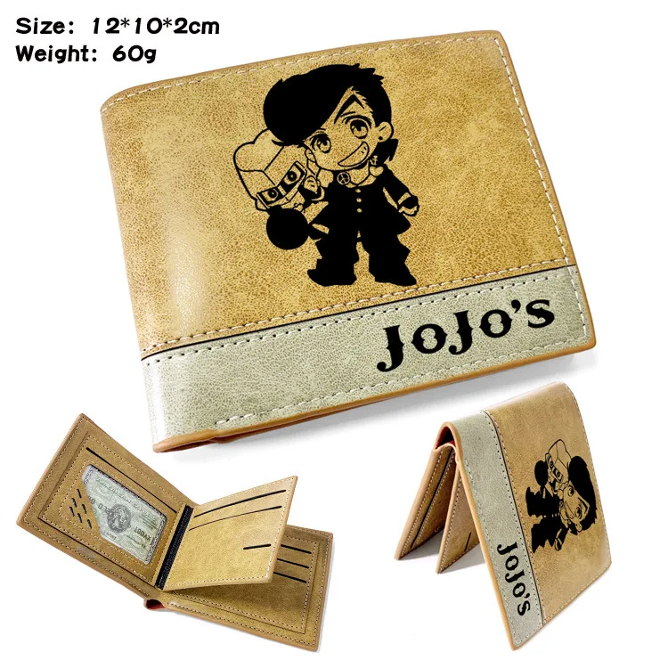 Anime JoJo Bizarre Adventure Wallet Khaki Coin Purse Card Holder Male or Female