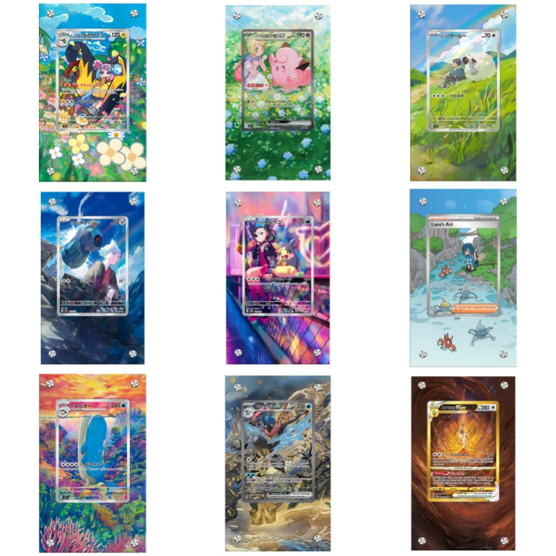 Pokemon PTCG Card Brick Sv8 Sv9 Marnie Iono Lillie Steven Stone Greninja Self Made Anime Game Toy Expand Acrylic Protective Case