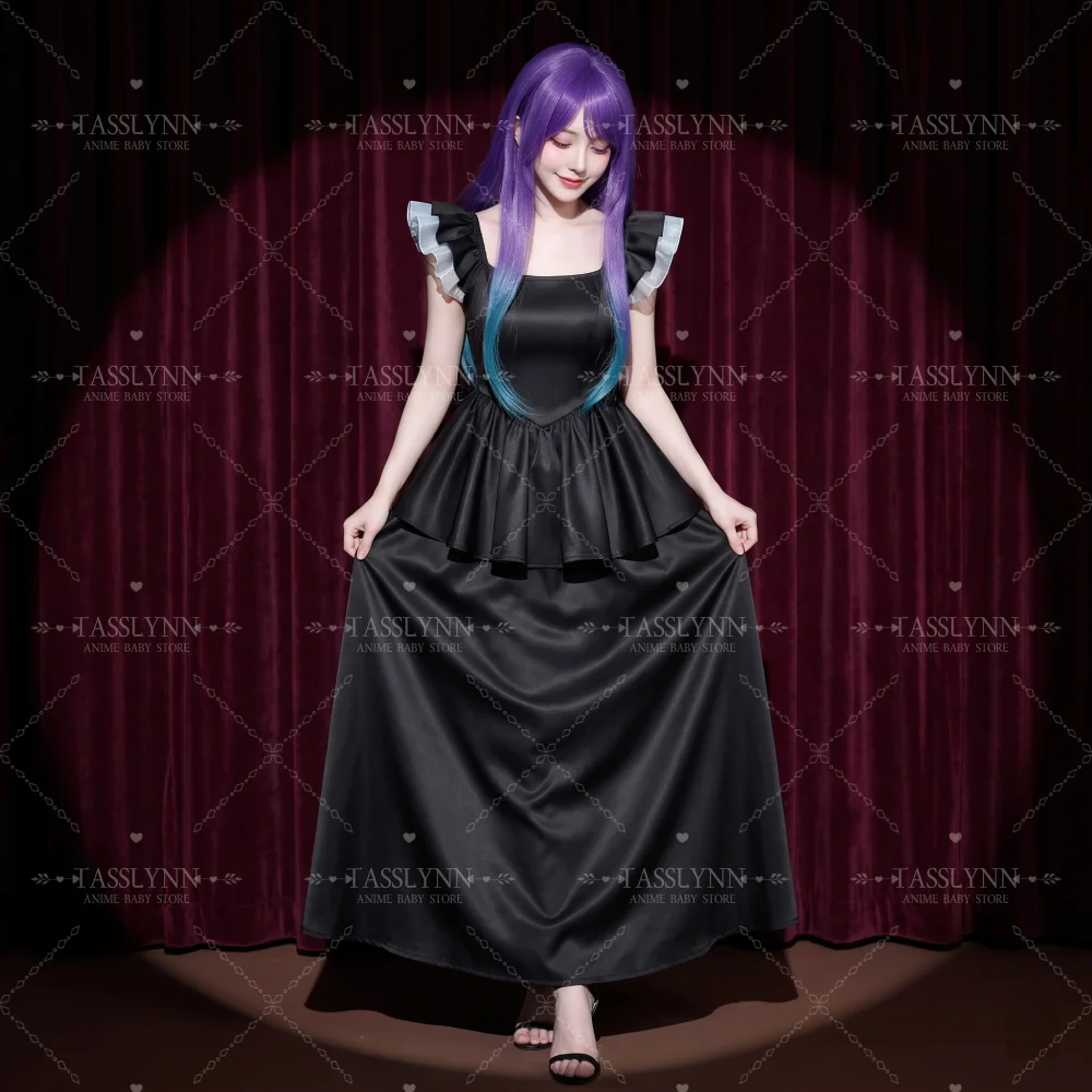 

Oshi no Ko Season 3 Akane Kurokawa Cosplay Costume, Black Formal Dress, Women Anime Cosplay for Halloween Comic Con